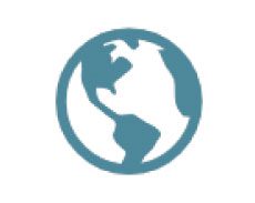 A blue globe with the earth in it.